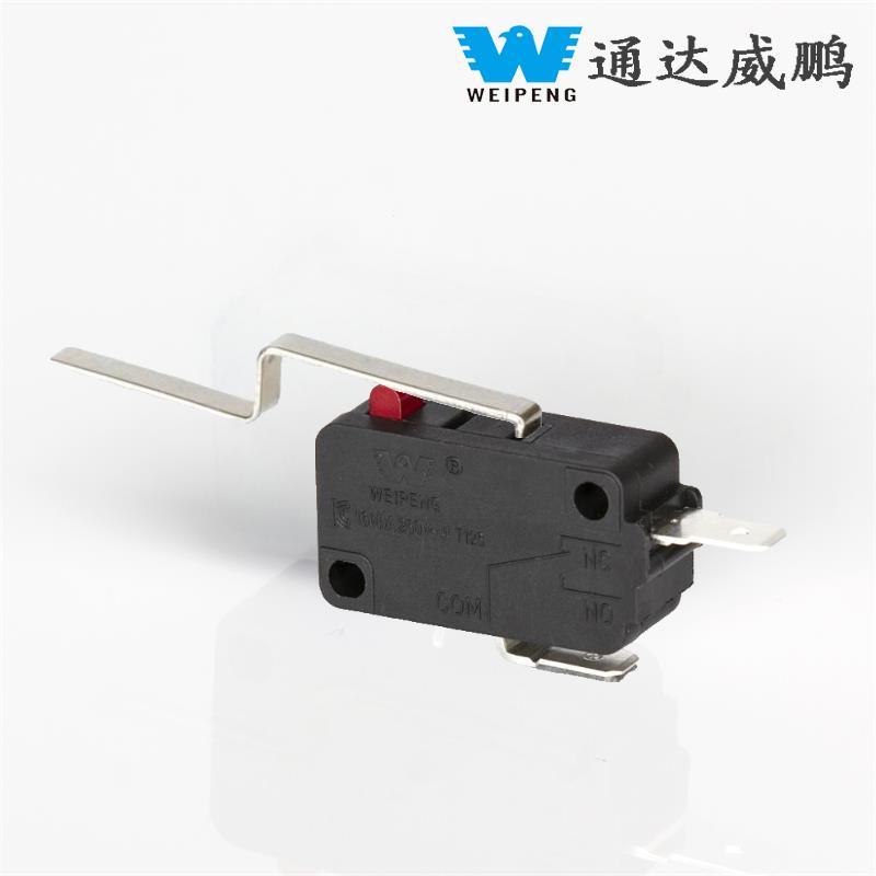 2-Pin 16A Arc-Shaped Handle Tahan Debu Saklar Mikro Suhu Tinggi Arus Tinggi