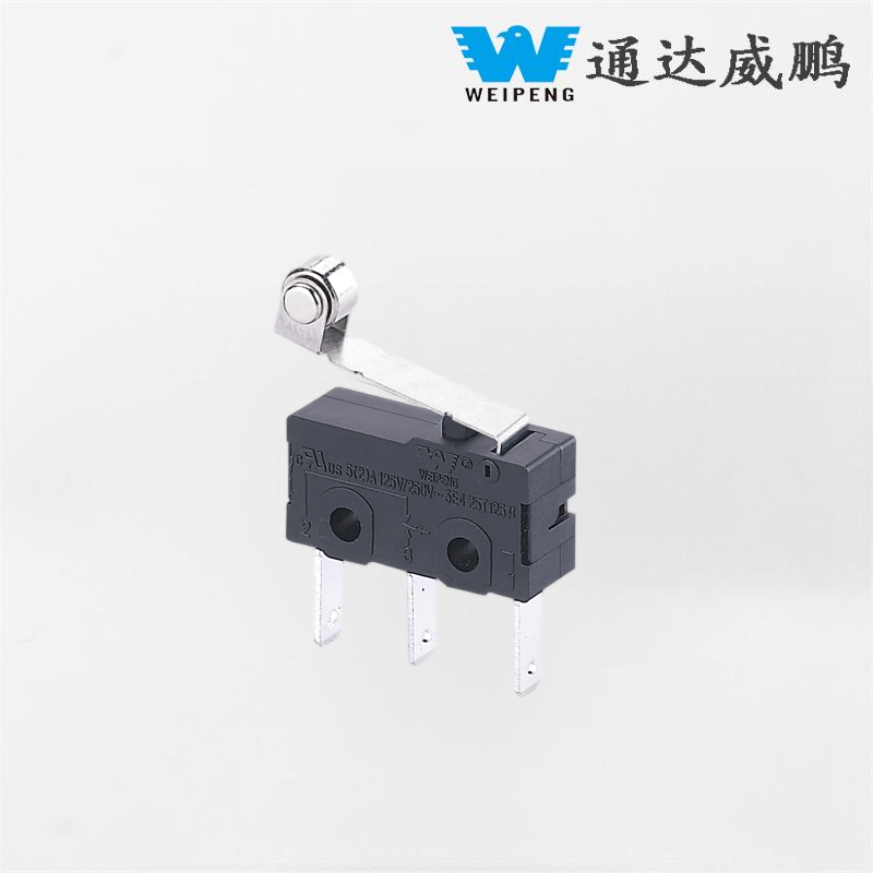 5A 125V/250V Tahan Suhu Tinggi 3-Pin Micro Switch karo Roller kanggo Peralatan Industri