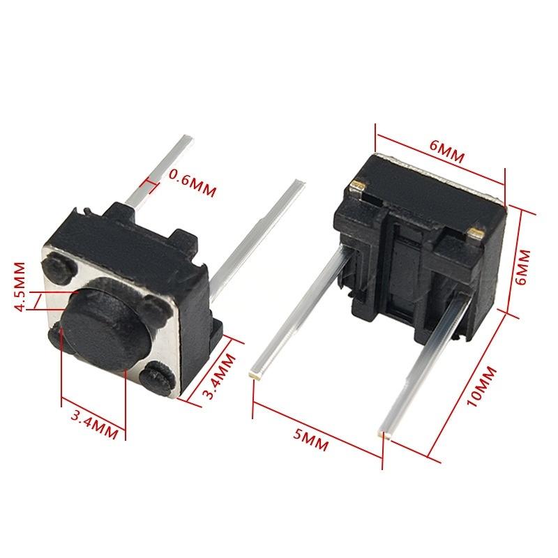 Two-Pin 6*6*4.5 Micro Tactile Vertikal Push Button Ngalih