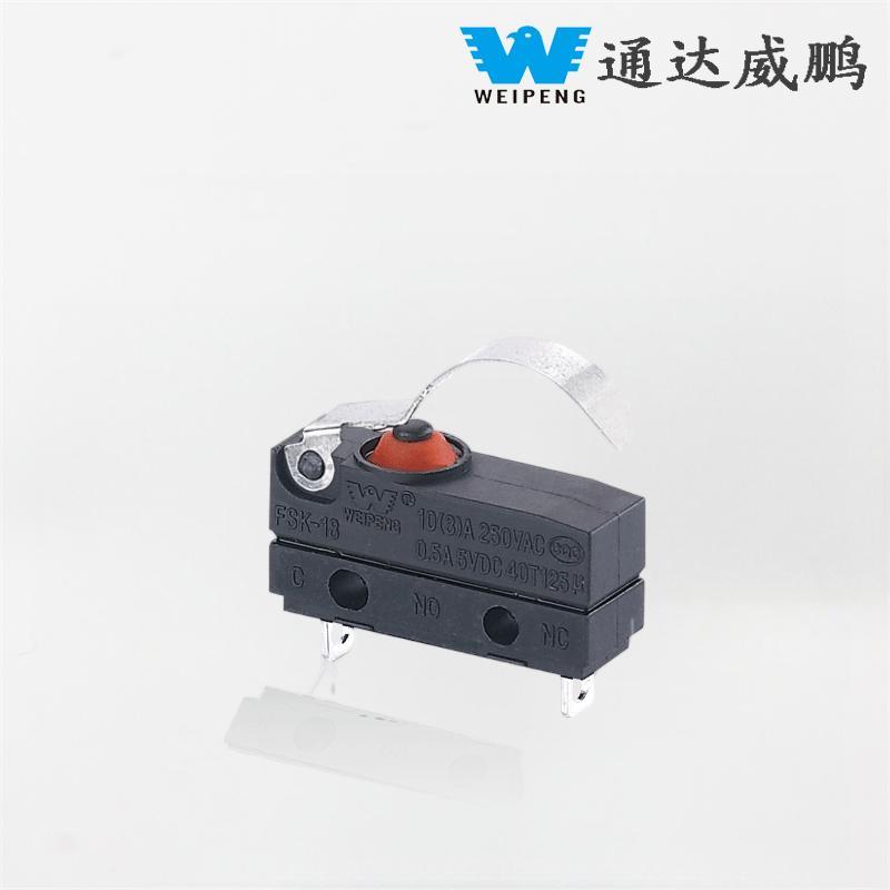 Weipeng 10A Bent Handle Side-Exit Wire IP67 Kursi Mobil Micro Switch Produsen